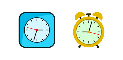 Two clocks, one showing the time, suitable for time management concepts, scheduling, business meetings, and timesensitive topics.