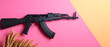 Rifle on Pink and Yellow Background