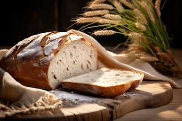 Wall Mural - Bread on wooden background. Bread food.