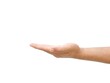 © Weerajit James - Male hands open and stretched forward on white background business concept.