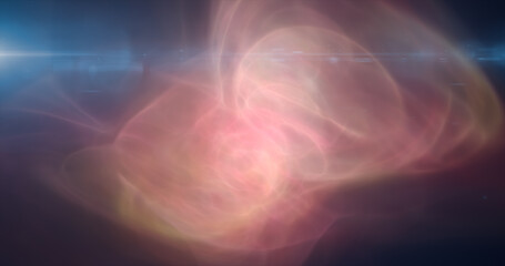 Wall Mural - Yellow orange energy cosmic dust and wave lines futuristic magical glowing bright. Abstract background