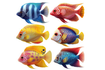 Wall Mural - Beautiful fish on transparent background