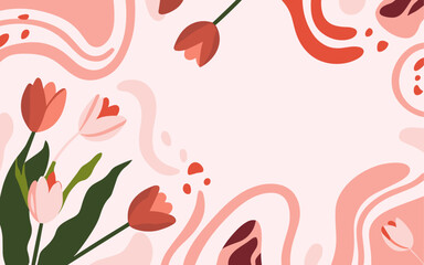 Abstract floral background poster. Good for fashion fabrics, postcards, email header, wallpaper, banner, events, covers, advertising, and more. Valentine's day, women's day, mother's day background.