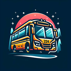 Wall Mural - Vector bus isolated 