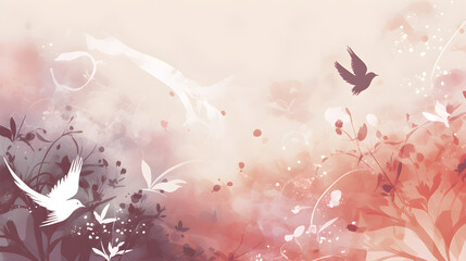 Wall Mural - abstract background with birds dove peaceful