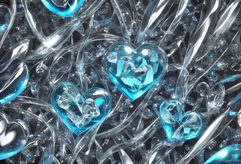 Wall Mural - science laboratory inside a glass heart love concept