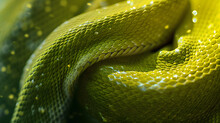 Close-Up Of A Green Snakes Head