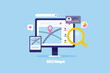 © Sammby - Local business listing map optimization, SEO concept, vector illustration web banner.
