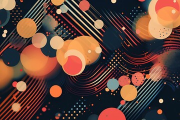 Wall Mural - Patterns formed by connecting dots and lines on a tech-themed abstract backdrop. Generative AI