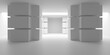 © VERSUSstudio - Minimalistic room space. White clean empty architecture interior