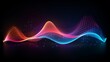 Leinwanddruck Bild - Vibrant digital wave: abstract colorful flowing dots and curved lines - futuristic technology concept for science, business, banner, wallpaper, and templates