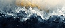 Abstract Painting Of Waves In The Ocean