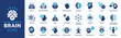 © Icons-Studio - Brain icon set. Containing mind, brainstorming, head, neuron, cognition, thinking, intelligence and more. Solid vector icons collection.