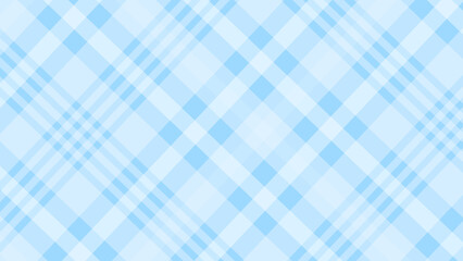 Poster - Blue and white diagonal plaid background