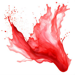 Wall Mural - red splash paint stain on transparent background.