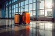 © original logo - Stack of suitcases at an airport. generative AI