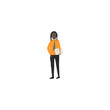 © Cute - pose set of people in orange person