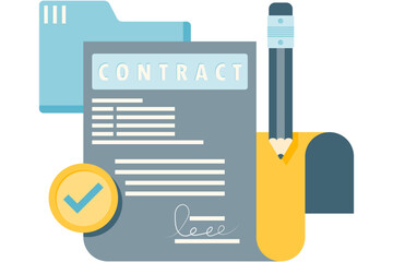 Wall Mural - company cooperation contract agreement sheet