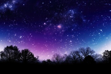 Wall Mural - Vibrant Milky Way night sky with stars