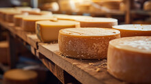 Heads Of Cheese On A Production Tape. Selective Focus.