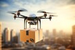 Drone shipping last mile delivery urban drone fleet cargo drones, efficiency of airborne delivery. Urban logistics, package drone fleets for streamlined transportation, autonomous delivery systems.