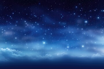 Wall Mural - Night sky filled with blue stars.