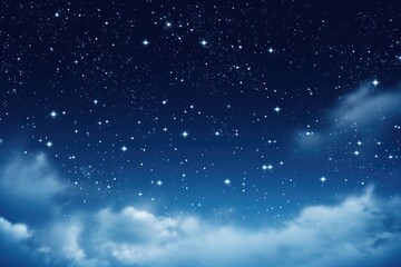 Wall Mural - Night sky filled with blue stars.