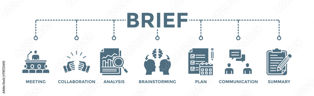 Brief banner web icon vector illustration concept for a briefing of ...