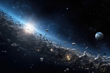 Wall Mural - Cosmic panorama of Earth, galaxies, stars, and more.