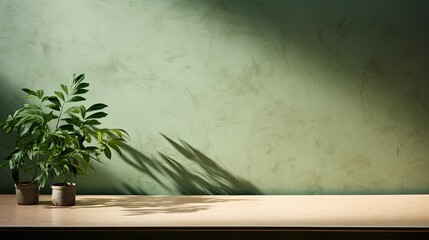 Wall Mural - Sunlit table for product display. Generative AI