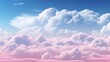 Panorama Clear purple to pink sky and white cloud detail with copy space. Sky Landscape Background. Summer heaven with colorful clearing sky. Blue Sky and clouds background.