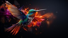 Elegant Beauty Flying Humming Bird