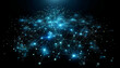Blue glowing data nodes in a vast cyber network.
Generative AI.