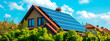 © Яна Ерік Татевосян - The roof of the house is covered with solar panels. Selective focus.