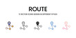 Route icons set isolated white background vector stock illustration.