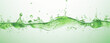 Green water splash with bubbles on white background. Liquid of splash green color, set of splash Aloe Vera 3d illustration, abstract swirl background, isolated 3d rendering