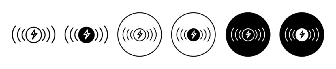 Wall Mural - wireless charging icon sign set in outline style graphics design
