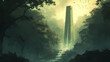 ancient and magical monolithic obelisk in the forest