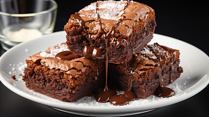 chocolate cake on a white plate