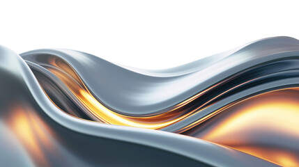 Wall Mural - 3d object metal shape isolated on transparent background
