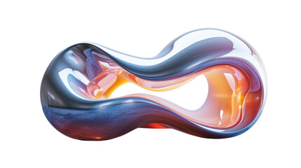 Wall Mural - 3d object metal shape isolated on transparent background