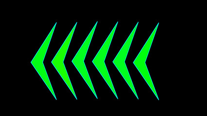 Green color directional swipe arrow icon . Abstract , scroll and animated video.