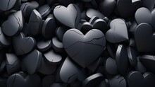 Black Heart Shaped Hearts Background