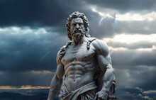 Stoicism Concept, Sculpture Of A Stoic, Representing Philosophy, Ancient Greek God Statue. Antique Sculpture