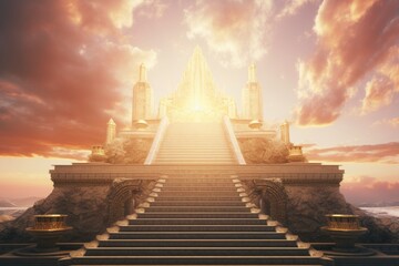 Wall Mural - Sunrise Stairway to Heaven