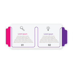 Wall Mural - vector infographic label design template with icons and 2 options or steps. can be used for process 
