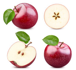 Wall Mural - Red apple isolated on white background