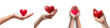 © KimlyPNG - Collection of hand holding red heart love on isolate transparency background, PNG