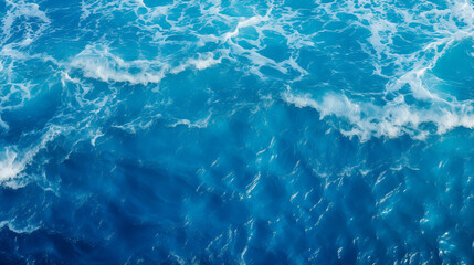 Wall Mural - aerial view of wavy sea. ocean surface texture as background.