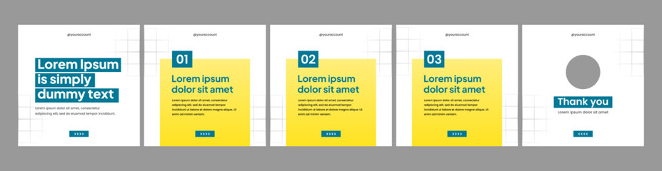 modern carousel slide templates for social media posts